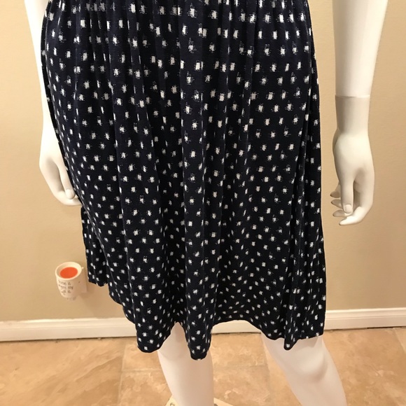 Ann Taylor LOFT Summer Dress Size XS Fit Flare Tank Dress Navy Blue White - Picture 11 of 12